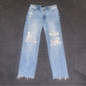 Judy Blue Distressed Straight Jeans